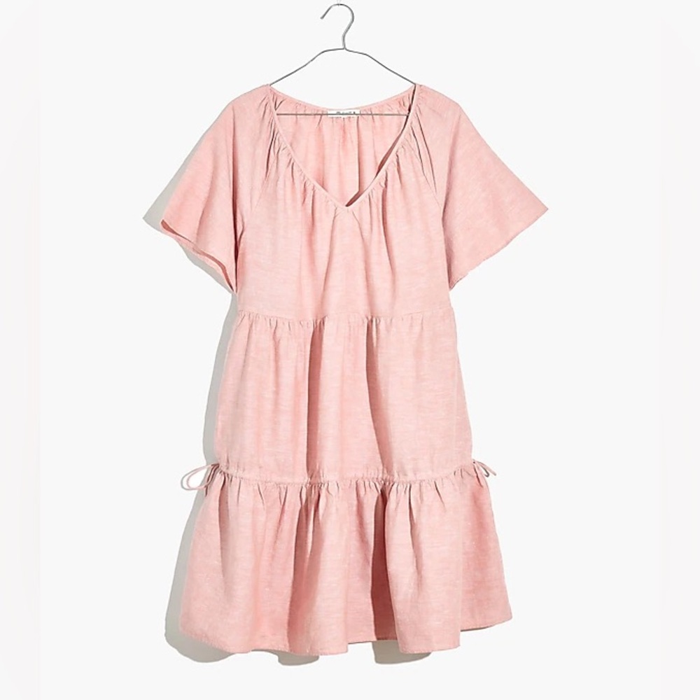 Cotton-Linen Lorelei Mini Dress in Blush